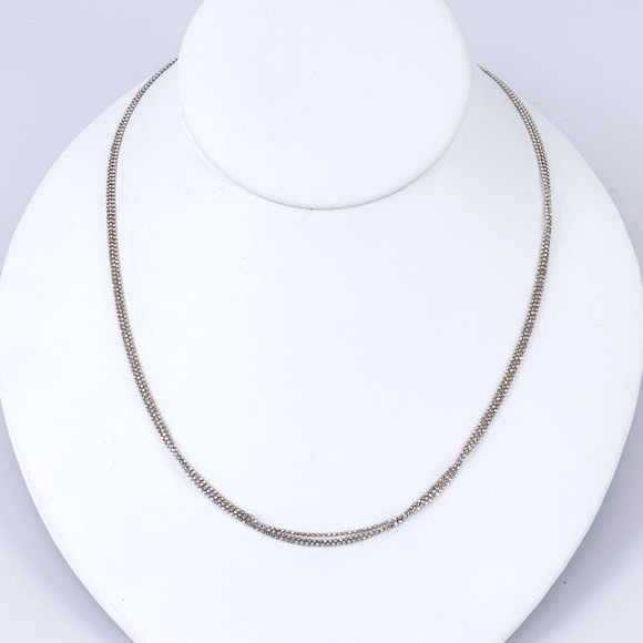 Vintage Sterling Silver Three Strand Ball Bead Necklace | FAS 925 | 18" - Picture 2 of 5